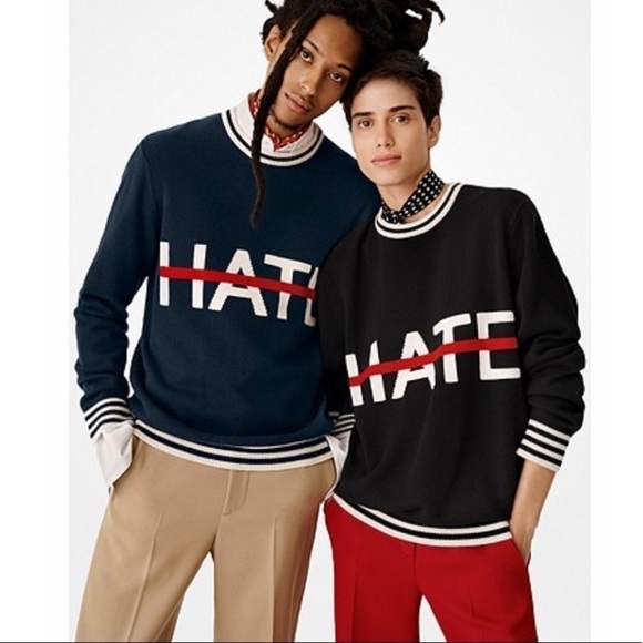 Michael Kors Collection LOVE ONLY NO HATE Cashmere sweater size L - Picture 1 of 10